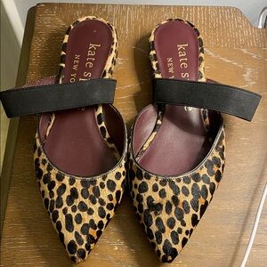 Kate Spade Leopard Print Mules with Black Strap